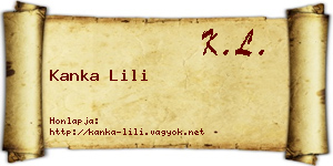 Kanka Lili névjegykártya